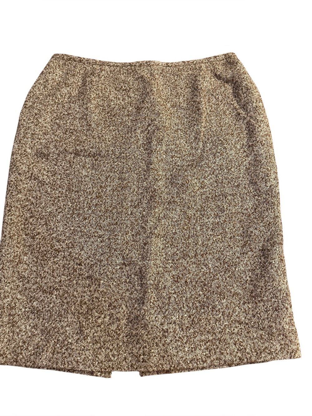 Lafayette 148 New York Brown-Cream Tweed Pencil Skirt Size 16